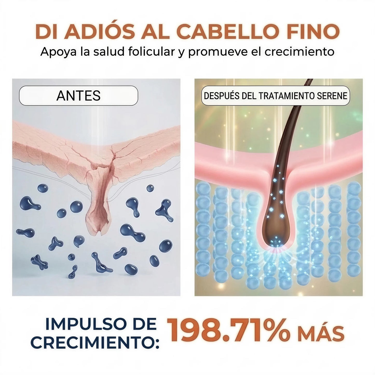 Suero para el Crecimiento del Cabello con Cepillo Incorporado